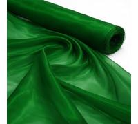 Emerald Green 2 Meter Pack Plain Sheer Lightweight Organza Voile Drape Curtain, Wedding, Chair Sash Fabric 150cm Wide