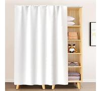 Emerald Green Dust Proof Wardrobe & Shelf Curtains Rail Type Door Drapes Simple Blackout Fabric W 100cm x H 180cm Perfect for Home Decor & Privacy