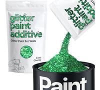 Emerald Green Glitter Paint Additive Extra Chunky 100g for Adding Sparkle to Paints & Varnish | Paint Walls Sparkly Add to Emulsion, Acrylic or Lacquer Indoor | Hemway