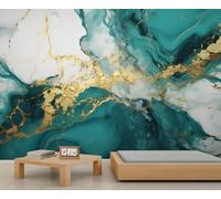 Emerald Green Gold Marble Wall Murals, Luxury Modern Marble Large Mural, Contemporary Wallpaper for Bedroom, Abstract Wallpaper - 200x140cm (Not Peel n' Stick)