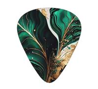 Emerald Green Marble,12 Pcs Guitar Pick,3 Different Thickness Plectrums for Acoustic Guitar Bass Ukulele (0.46mm 0.96mm 0.71mm)