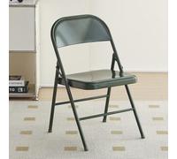 Emerald Green Metal Folding Chairs Portable Dining Chairs with Backrests for Living Rooms Offices Parties & Outdoor Events Lightweight Conference Seating
