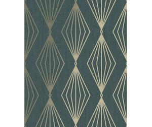 EMERALD GREEN METALLIC SHINY GLITTER TREE GEOMETRIC TEXTURED WALLPAPER MODERN