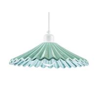 Emerald Green Nova Gloss Ceramic Pendant Light Shade with Rippled Body | 32cm x 9cm | for Kitchen Island Living Room Bedroom Dining Room etc by Happy Homewares