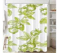 Emerald Green Shower Curtain, Waterproof Extra Long Curtains for Bathroom Decor, Luxury Weighted Shower Curtain Plant, for Bathroom Window Curtains, Quick Dry Wet Room, 150x200cm 60x79Inch J-743
