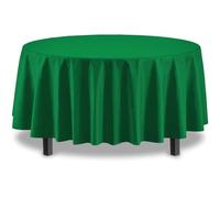 Emerald Green Solid Round Plastic Table Cover (213cm) 1 Count - Vibrant & Durable Party Essential for Easy Cleanup and Decoration