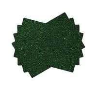 Emerald Green Sparkling Placemats Set of 4 - Heat Resistant Place Mats, Washable Table Mats for Kitchen Dining Patio Table, Wipeable Indoor Outdoor Table Placemats