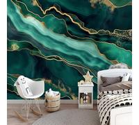 Emerald Green Turquoise Marble Photo Wallpaper - 150 x 105 cm Non-Woven Premium Fleece Wall Mural - High Definition Art Print Teen Bedroom Game Room Decoration Photo Mural