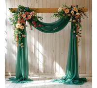 Emerald Green Wedding Arch Drapes - 1 Panel, 28" x 19Ft Sheer Backdrop Curtain for Ceremony Party Decor
