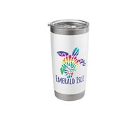 Emerald Isle Beach Coastal Batik Tie Dye Loggerhead Turtle Stainless Steel Insulated Tumbler