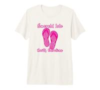 Emerald Isle Beach Nautical Pink Polka Dot Flip Flops Premium T-Shirt
