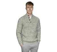 Emerald Isle Traditional Irish Fisherman's Knit Sweater for Men, Wool Blend Knitted Jumper with Buttons, Oatmeal Marl, Medium