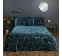 (Emerald, Kingsize Duvet Cover Set) Rapport Home Paloma Duvet Cover Bedding Set Cushion Faux Velvet
