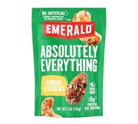 Emerald Nuts Absolutely Everything Almonds & Cashews (1 Pack) | 5oz Resealable Bag | Kosher Dairy Certified GMO Free, Contains No Artificial