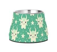 Emerald Playful Demon Raised Pets Food Bowls Enhanced Stainless Steel Feeder Pets Bowl for Small Pet Whisker Relief