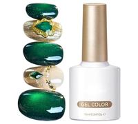 Emerald Polish - Galaxy Gel Nail Polish, Holographic Shimmer Varnish Gel, Rich Deep Forest Green Lacquer For Home Salon Professionals Women Wife Girlfriend Female Friends Wedding Party