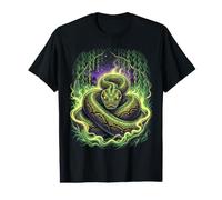Emerald Python Coiled Willow Forest Night Value Graphic T-Shirt