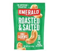 Emerald Roasted & Salted Whole Cashews, Stand Up Resealable Bag, 5 Ounce