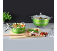 (Emerald ) SQ Professional Metallic 5pc Die-Cast Non-Stick Stockpot Set