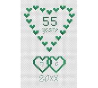 Emerald Wedding Hearts Anniversary Cross Stitch Card Kit