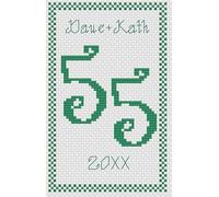 Emerald Wedding Number Anniversary Cross Stitch Card Kit
