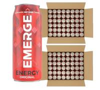 Emerge Energy Drink 250ml Cans - Original Mixed Fruit Flavour, Taurine, Caffeine & B Vitamins - Refreshing Energy Boost for Gaming, Work & Workouts (96x)