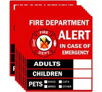 Emergency Alert People and Pet Finder Sticker/Decal - Adults, Children and Pets, 4X4.5 inch Fire Department and Rescue Safety Alert Decal for Window and Door Application (8 Pack)