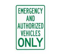 Emergency And Authorized Vehicles Only Metal Warning Sign with Easy Install for Indoor Outdoor Security, Business Office Home Garden Street Decor 20 x 30 cm