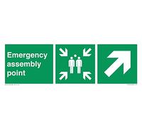Emergency assembly point directional Up right arrow Sign - 300x100mm - L31