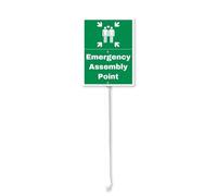 Emergency Assembly Point Yard Sign With Stakes Outdoor Lawn Yard Signs 8 x 12 inch