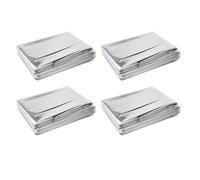 Emergency Blankets, Survival Foil Thermal Blanket 210×130 cm, Plant Growth Mylar Films High Reflective for Outdoors, Camping, Hiking for First Aid Blanket Growth Room Camping Tent(Silver Pack of 4)
