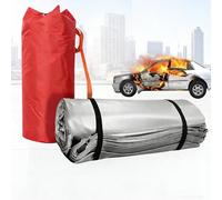 Emergency Car Fire Blanket, Quick Unfolding Fiberglass Flame Retardant, Double-Sided Silicone Survival Safety Fire Suppression Blanket for Vehicle, Portable Fire Safety Tool