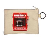 Emergency Coffee Container for Urgent Needs Key Chain Coin Purse Beige