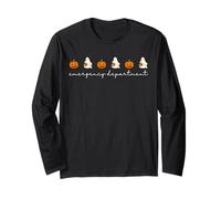 Emergency Department Ghost Pumpkin Halloween Medical Doctor Long Sleeve T-Shirt
