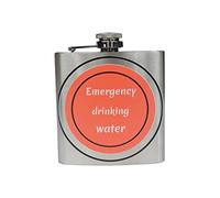 Emergency Drinking Water - Funny Stainless Steel 6oz Hipflask (Hip-Emerge)