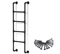 Emergency Egress Ladder for Window Well Black Metal Loft Bed Ladder Wall Mounted Basement Window Well Egress Ladder Durable Siron Round Pipe Bunk Bed Ladder/Climladders/1.50M/4.9Ft/59In