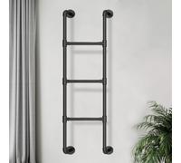 Emergency Egress Ladder for Window Well Metal Loft Bed Ladder，Black Industrial Iron Pipe Bunk Bed Ladder Wall Mounted Indoor Outdoor Safety Climladders/2.4M/8Ft/94In