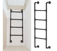 Emergency Egress Ladder for Window Well, Wall Mounted Wrought Iron Attic Loft Ladder for Basement, Roof, Garage, Bunk Bed - Easy Installation