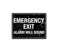 Emergency Exit Alarm Will Sound Sign Self Adhesive Sign For Door Or Wall, Easy Installation, Premium Acrylic Design For Business Store, Shop, Cafe, Office, Restaurant 8"x12"