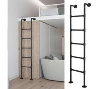 Emergency Exit Ladder for Window Well - Wall Mounted Metal Loft Bed Ladder - Industrial Iron Bunk Bed Ladder for Indoor and Outdoor Use(4.2FT/1.28M/50.4IN)