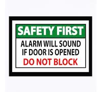 Emergency Exit Only - Security Alarm Will Sound If Door is Opened" Sign300MM X 200MM PVC Foamex Plastic (Green Black, 200MM X 150MM)