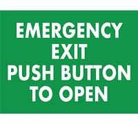 Emergency Exit Push Button To Open Sign Metal Tin Sign 8 * 6 inch
