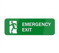 Emergency Exit Sign For House, Strong Self-Adhesive Signs For Home, Premium Durable Metal Tin Sign For Door/Wall/Window 4×16 Inch