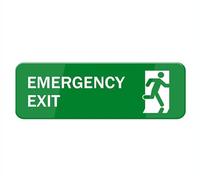 Emergency Exit Sign,Metal Tin Sign Safety Informative Sign With Symbols Great For Home Office Business 4×16 Inch