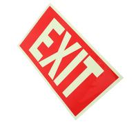 Emergency Exit Sign Sticker Red PVC Self Adhesive Glow in Dark | Supermarkets Cinemas Bars and Commercial Spaces, 178x305mm Decal, Visible in Blackouts