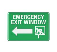 Emergency Exit Window Left Arrow Sign 12 X 8 Inches Aluminum Sign Reflective - Uv Protected, Waterproof, Weatherproof And Fade Resistant - 4Pre-Drilled Holes