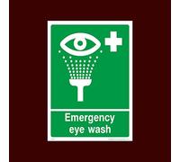 Emergency Eye Wash Plastic Sign - First Aid, Box, Eye Station, Aider, Spill, located - (FAID23)