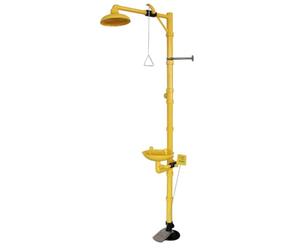 Emergency Eye Wash Station, Anti-Corrosive ABS Engineering Plastic Eye Face Wash Unit, Dual Spray Heads with Dust Covers, High Visibility Yellow, Wall-Mounted Safety Station for Chemical Lab