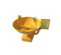 Emergency Eyewash Station for Cleaning Wall Mounted Eye Wash with Large Eye Wash Bowl 12L/min Faucet Stainless Steel Eye Wash Stations(Yellow)