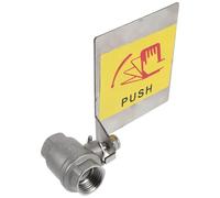 Emergency Eyewash Valve Female Thread Ball Valve Metal Push Plate 1/2 Inch | High Visibility Push Lever with Corrosion-resistant Metal Build, Panel Mount Design, Suitable for Industrial and Laboratory